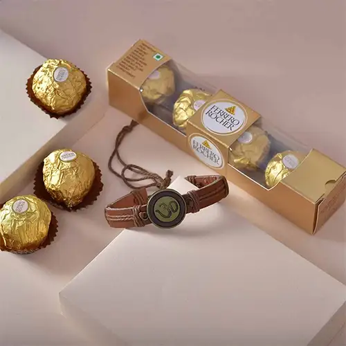 Om Rakhi n Rocher Combo
