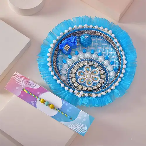 Charming Beads Rakhi Thali Combo