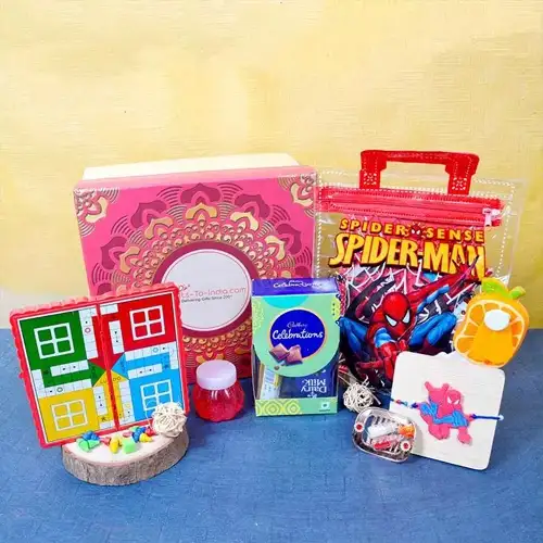 Attractive Kids Rakhi with Games N Chocolate Combo