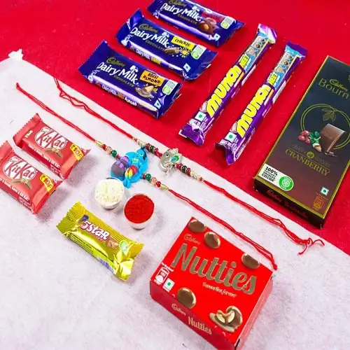 Divine Rakhi N Assorted Chocolates Combo