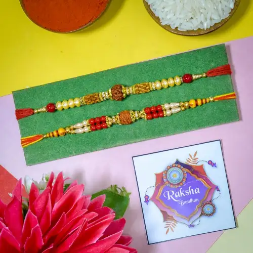 Trendy Rudraksh Rakhi Set for Bro