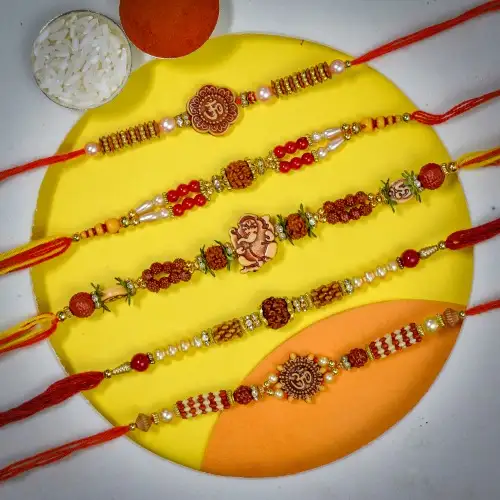 Set of 5 Auspicious Rakhi