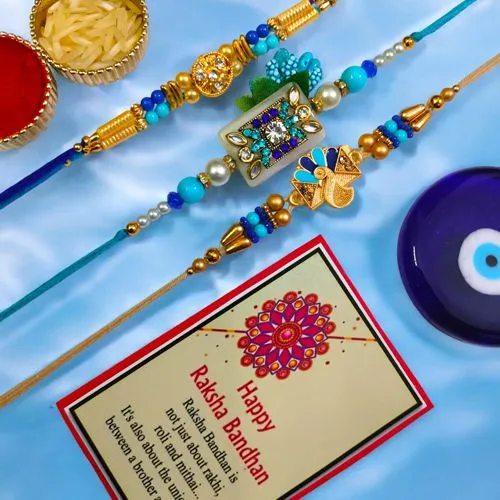 Glamorous Rakhi Trio Set