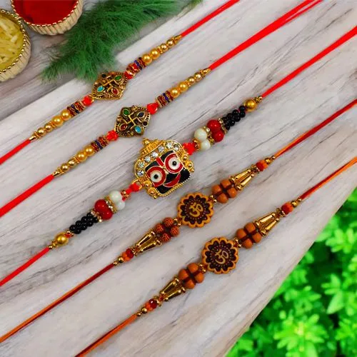 Divine Rakhi Celebration Set of 5