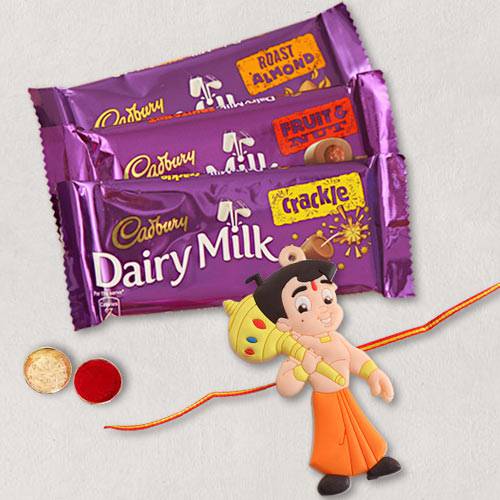 Exclusive Chota Bheem Rakhi with Tasty Cadbury Chocolates