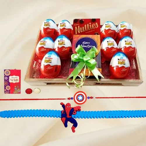 Twin Rakhi with Assorted Chocolates in a Tray