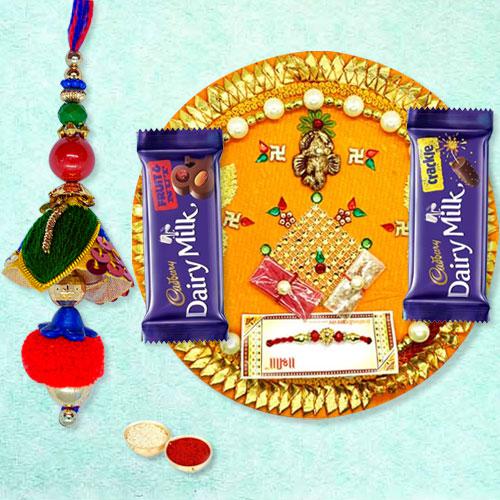 Cadbury Chocolates with Pooja Thali n Designer Lumba