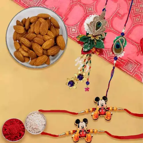 Beautifying Family Rakhi Set with Almonds