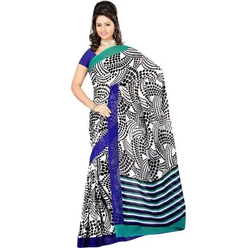 Appealing Dani Georgette Saree with Simple Sophistication
