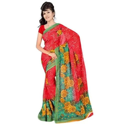 Traditional Suredeal Womens Georgette Printed Saree