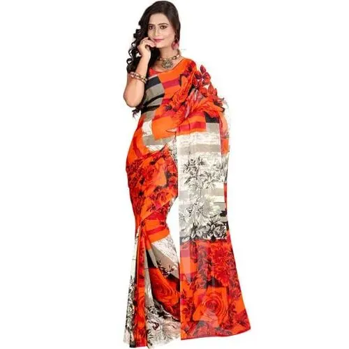 Prismatic Pleasure Faux Georgette Saree