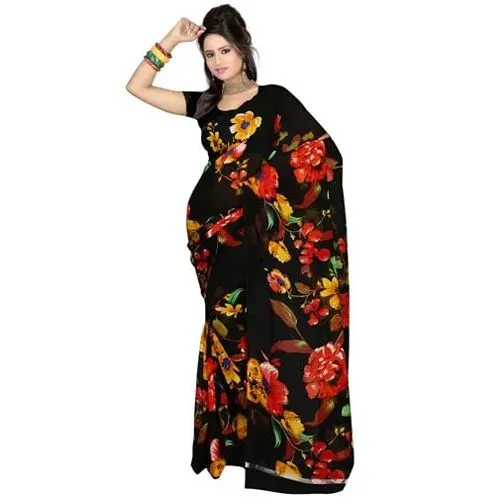 Marvelous Faux Gorgette Printed Saree