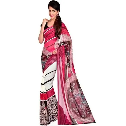 Cultured Peach Dani Georgette Saree