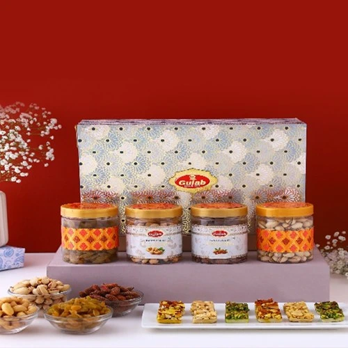 Sending Dry Fruits with Assorted Sweets Gift Box