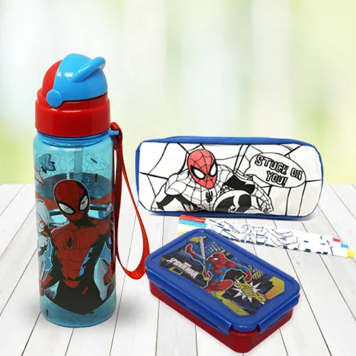 Marvelous Spiderman Stationery n Canteen Set