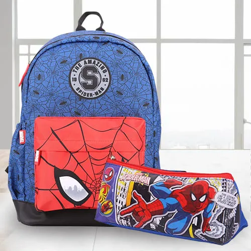 Wonderful Spiderman School Bag n Pencil Box Combo