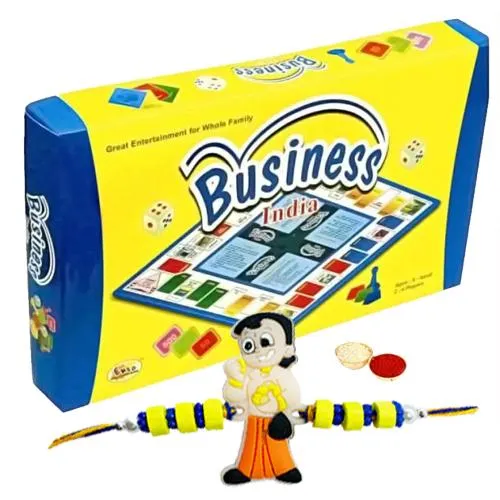 Elegant Business India the Great Whole Family Game with Chota Bheem Rakhi and Roli, Tilak and Chawal.