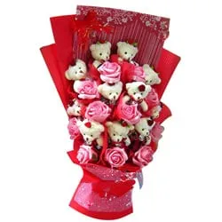 Order Bouquet of Teddy N Roses