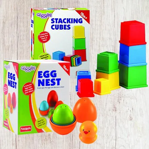 Remarkable Funskool Giggles Nesting Eggs N Stacking Cubes	