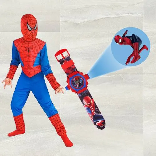 Marvelous Spiderman Projector Watch N Spiderman Costume for Kids