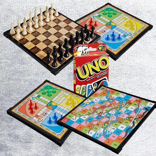 Remarkable 2-in-1 Wooden Board Game with Mattel Uno Card Game