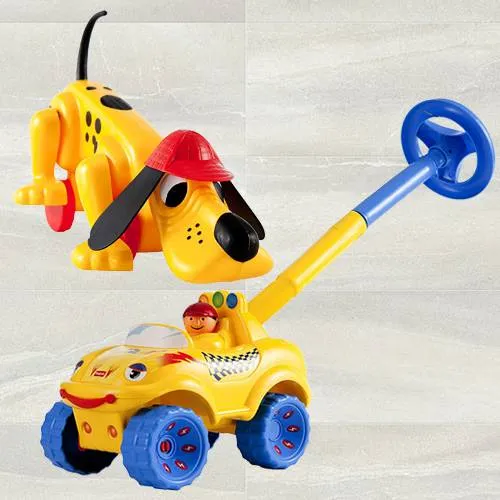 Exclusive Funskool Digger the Dog and Walk N Drive Truck