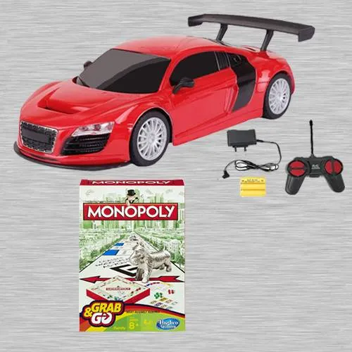 Marvelous Racing Car with Remote Control N Monopoly Grab N Go Game