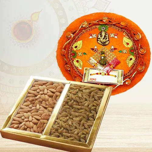 Traditional Puja Thali with Pack of Dry Fruits