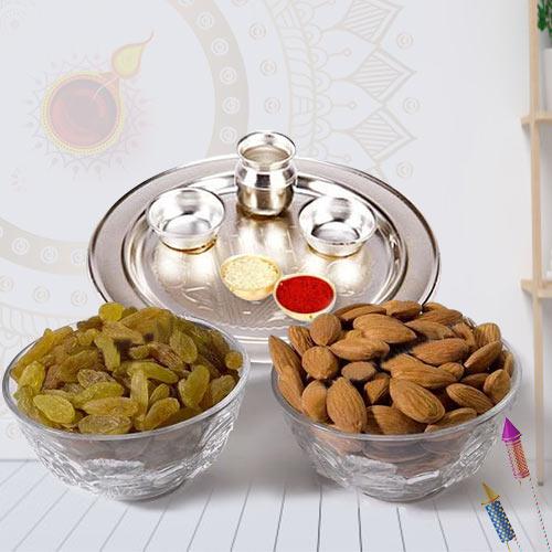 Marvelous Pooja Thali with Assorted Dry Fruits
