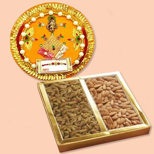 Wonderful Pooja Thali with Assorted Dry Fruits
