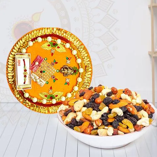 Exclusive Pooja Thali with Mixed Dry Fruits in a Bowl