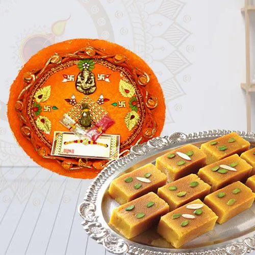 Marvelous Mysore Pak with Pooja Thali