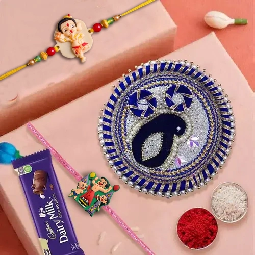 Splendid Kid Rakhi, Rakhi Thali with and Dairy Milk