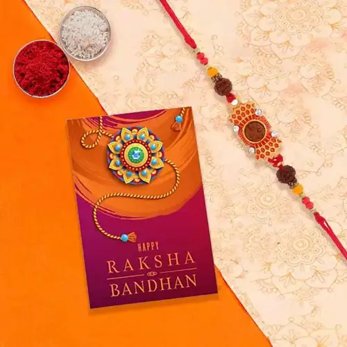 Astonishing Rakhi Card with Thread Rakhi