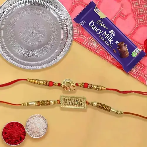 Rakhi for Brother Designer Rakhi Bracelet for Raksha Bandhan with Roli  Chawal and Raksha Bandhan Greeting Card Floral Rakhi for Brother (Pack of  2) RK_CO411 : Amazon.in: Jewellery