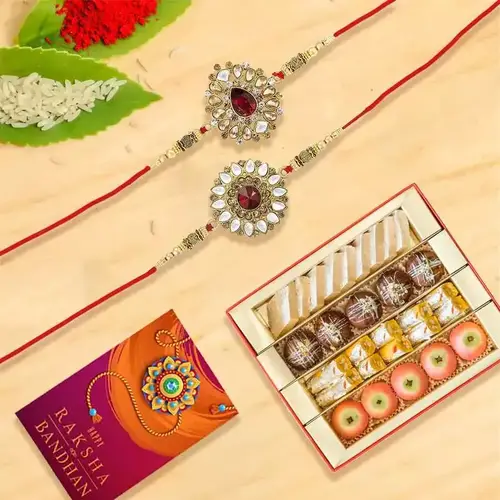 4 Lanes of Assorted Decadence Rakhi Hamper