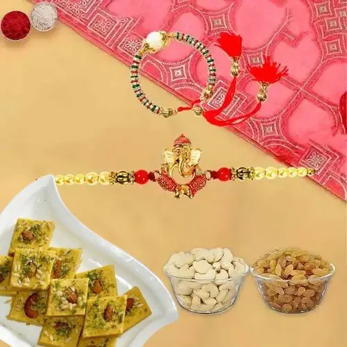 Bikaji Soan Papdi with Assorted Dry Fruits and Bhaiya Bhabhi Rakhi