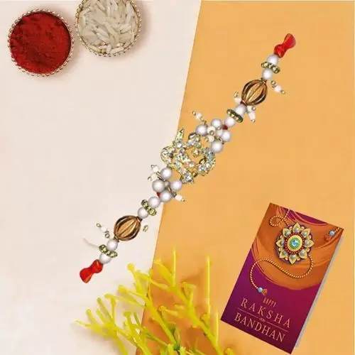 Stone-Studded Om Rakhi N Roli Chawal