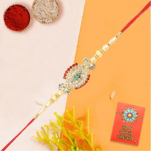 Graceful Stone n Beaded Rakhi Bond<br>