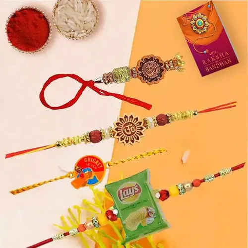 Om Couple Rakhi n Quirky Kids Rakhi