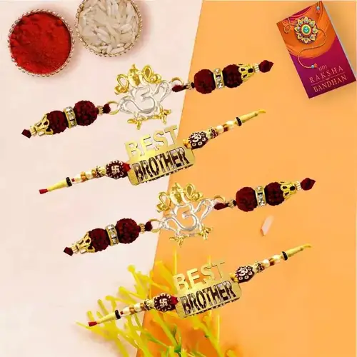 Ganesha Om Rakhi n Best-bro Beads Rakhi