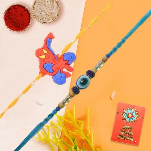 Kids Rakhi N Blue Mouli Threads