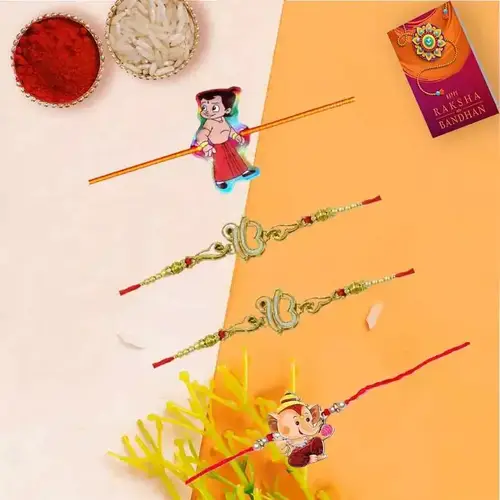 Kids Cool Rakhi n Auspicious Sikh Symbol Rakhis