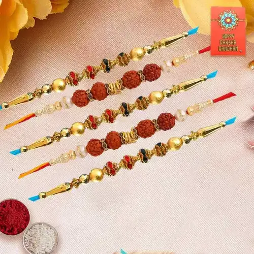 Rudraksha Rakhi N Fancy Beads Rakhi Sets