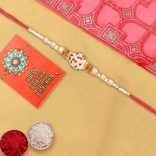 Elegant Pearl & Beads Rakhi