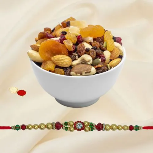 Ethnic Rakhi with Crunchy Nuts