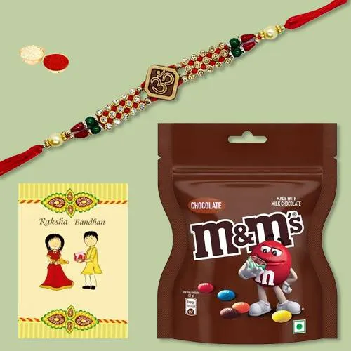 Ethnic Rakhi with M N M Chocolates, Roli Tika N Card