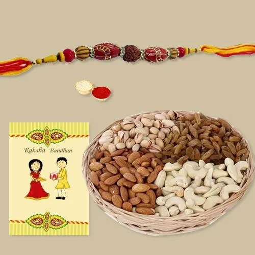 Ethnic Rakhi with Mixed Dry Fruits