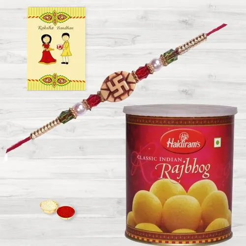 Ethnic Rakhi with Haldirams Rajbhog