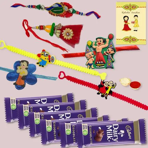 Exclusive Lumba Rakhi N Kids Rakhi with Chocolates